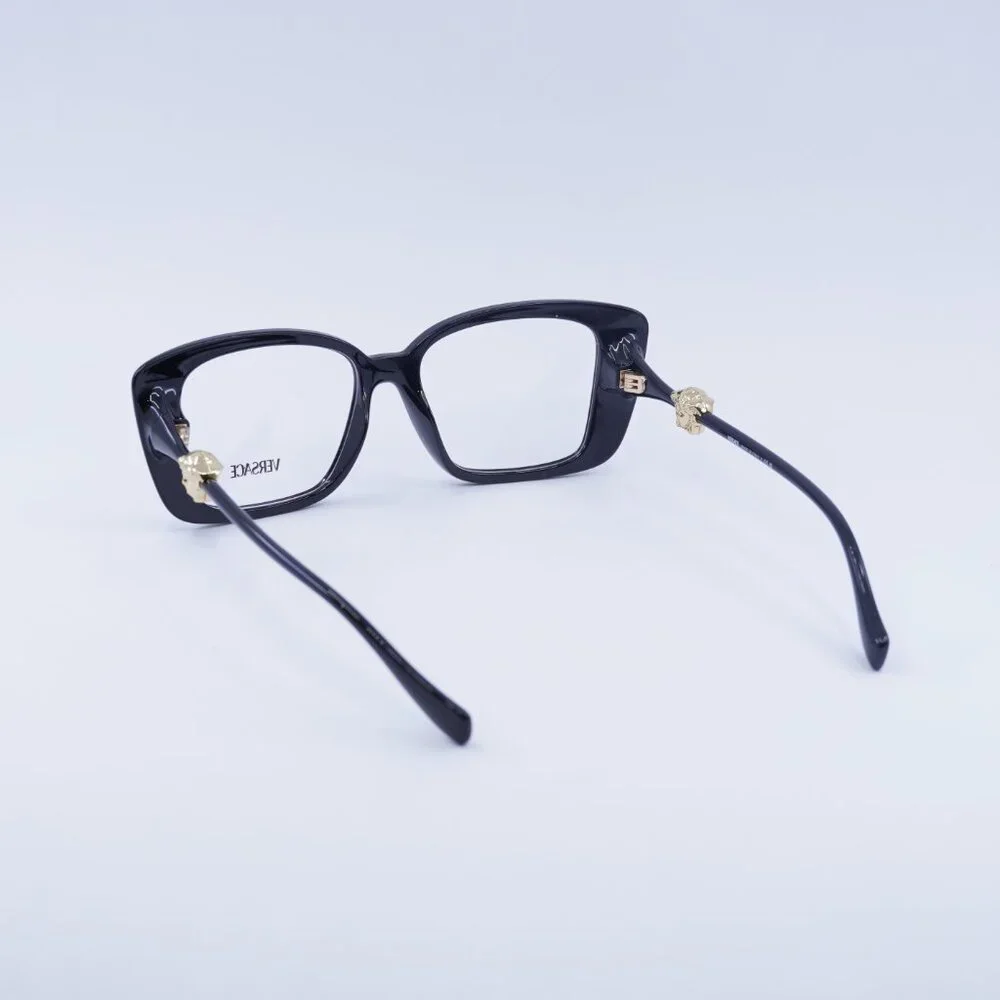 Versace VE3385U GB1 Eyeglasses Shiny Black 53mm Square Frame